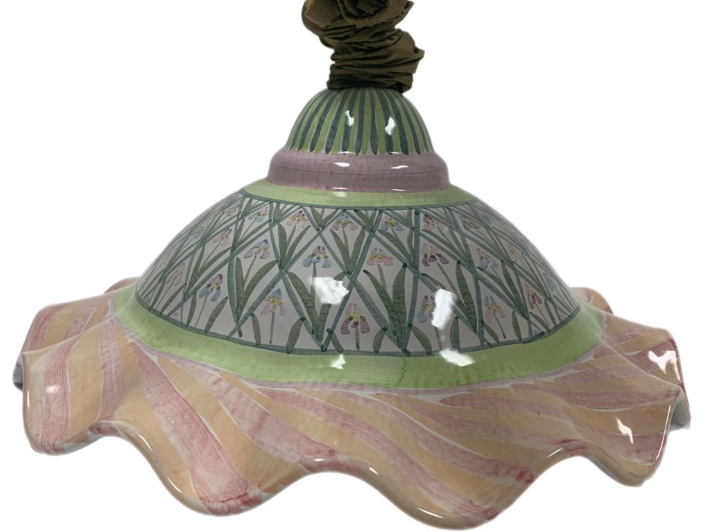 MACKENZIE CHILDS CERAMIC PENDANT CHANDELIER 19" (1 of 6)