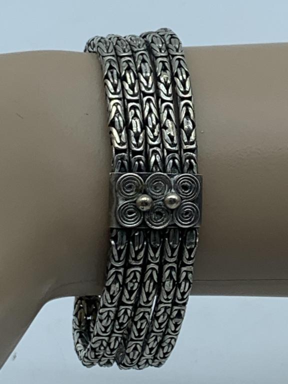 VINTAGE STERLING BRACELET 7.5" 58G (1 of 5)