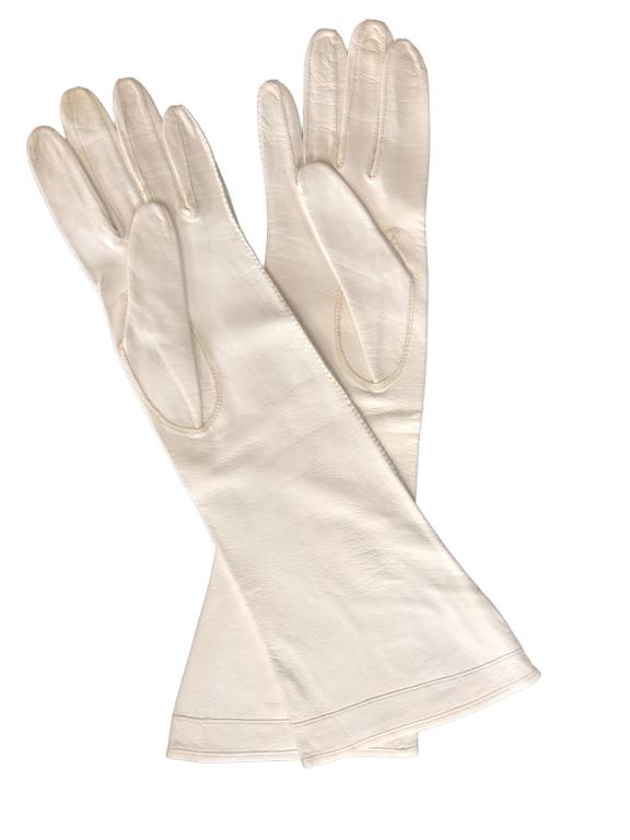 VINTAGE WHITE LEATHER GLOVES ROGER FARE STYLE (1 of 3)