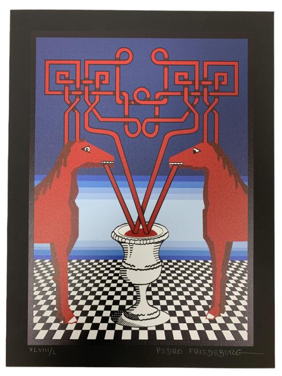 PEDRO FRIEDEBERG SIGNED SURREALIST PRINT 15.5" (1 of 4)