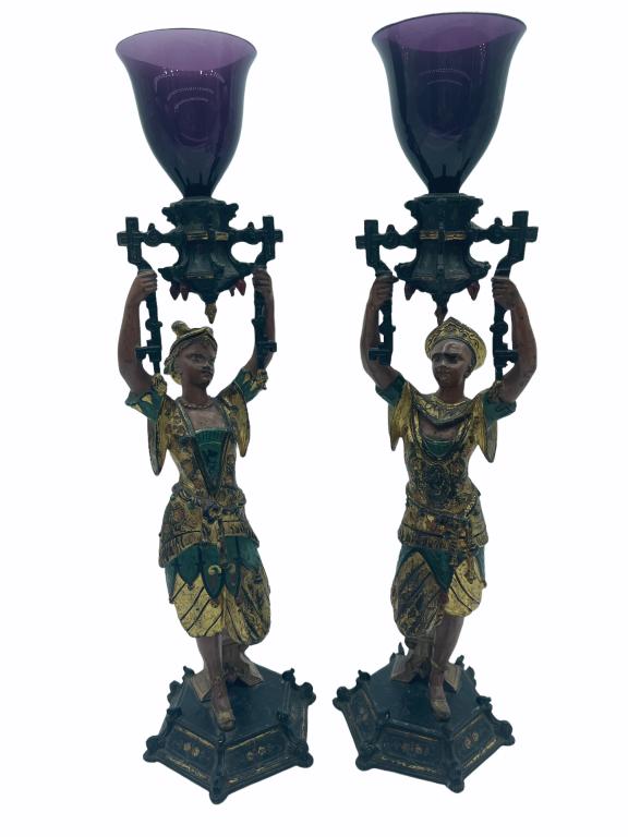 VINTAGE PAIR OF BLACKAMORE BRASS CANDLESTICKS (1 of 7)