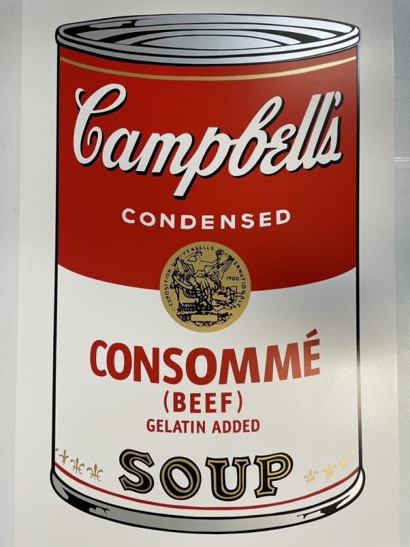 SUNDAY B MORNING ANDY WARHOL SOUP CAN PRINT 35" (1 of 2)