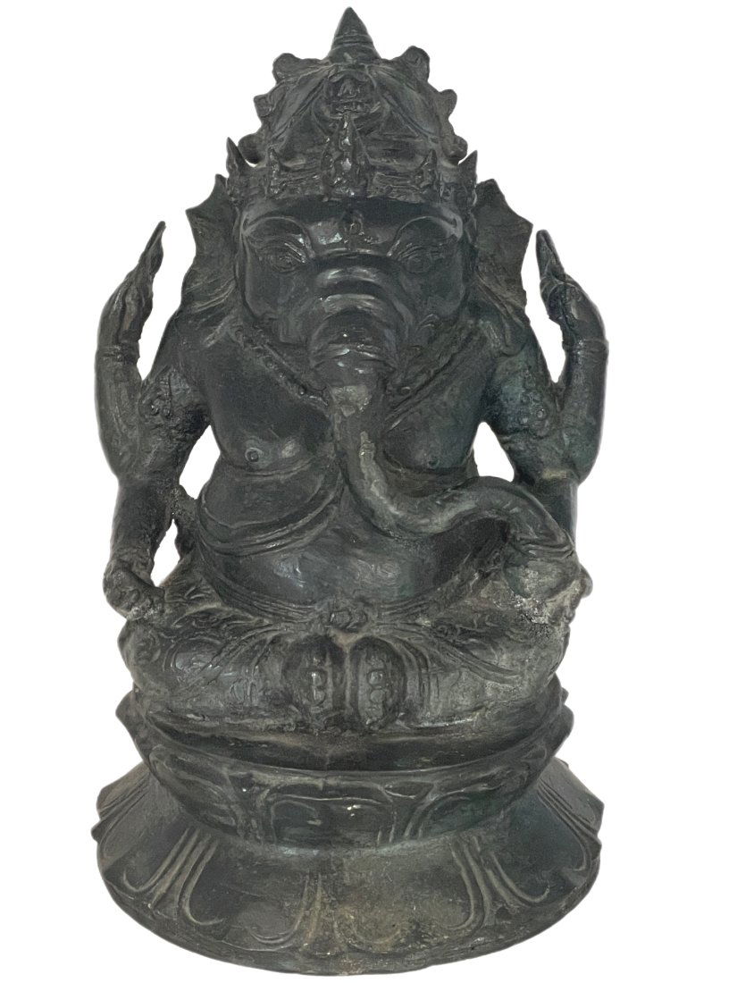 ANTIQUE 19C. CAST BRONZE GANESH STATUE (1 of 4)
