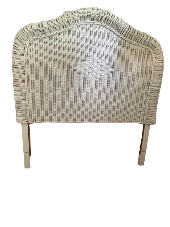 LEXINGTON WHITE WICKER TWIN HEADBOARD 48" (1 of 6)