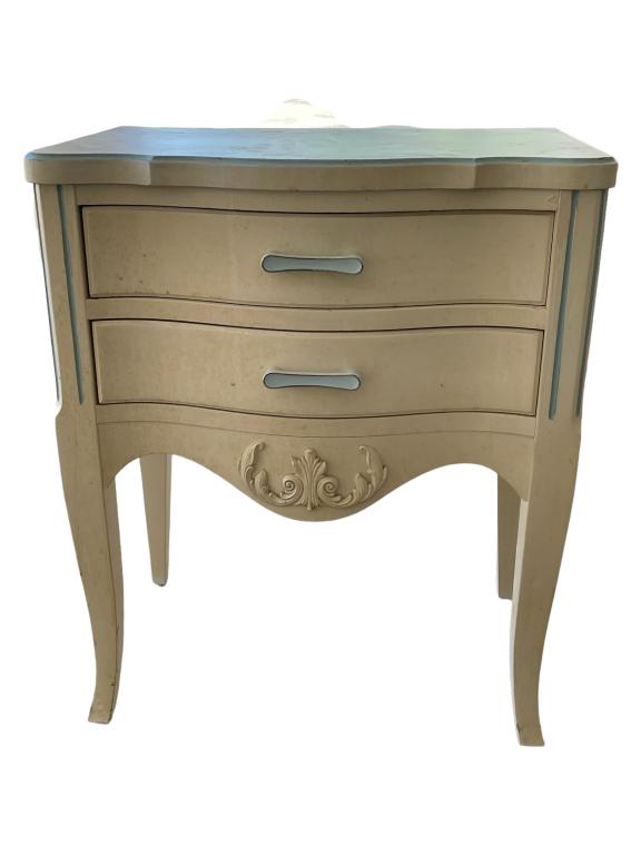 VINTAGE STYLE SIDE TABLE WITH 2 DRAWERS (1 of 5)