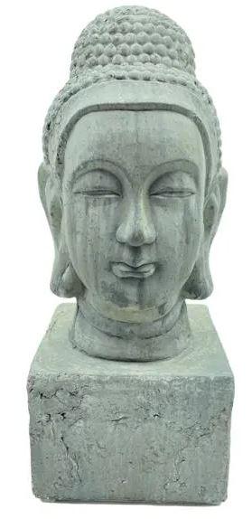 CAST STONE BUDDHA HEAD STATUE 19" (1 of 5)