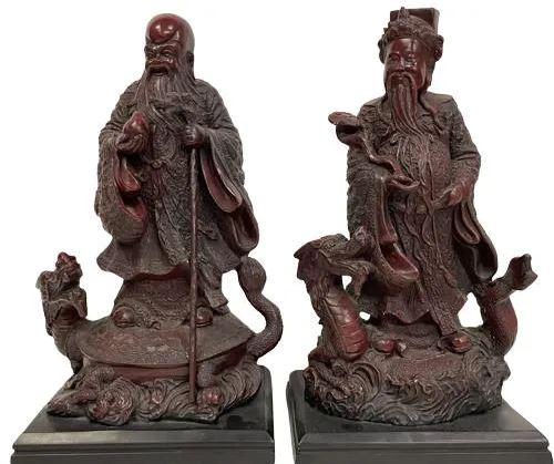 PAIR OF AUSTIN CHINESE EMPEROR STATUES 17" (1 of 8)