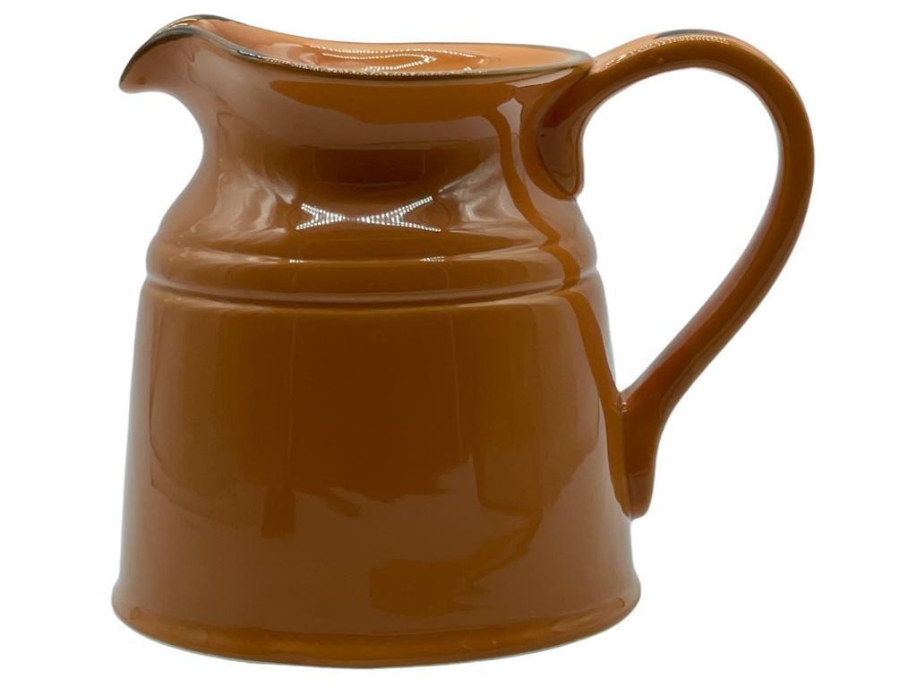 MID CENTURY TURINO CERAMIC ORANGE GLAZE PITCHER 8" (1 of 6)