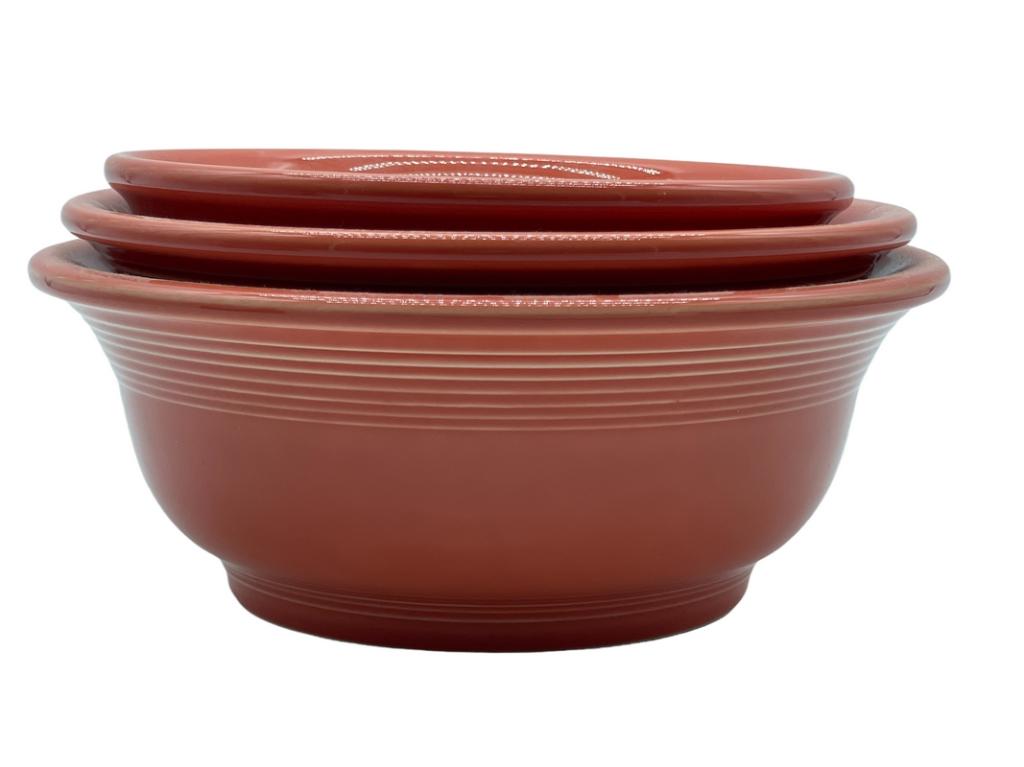 MID CENTURY FIESTAWARE CERAMIC ORANGE GLAZE STACS (1 of 7)