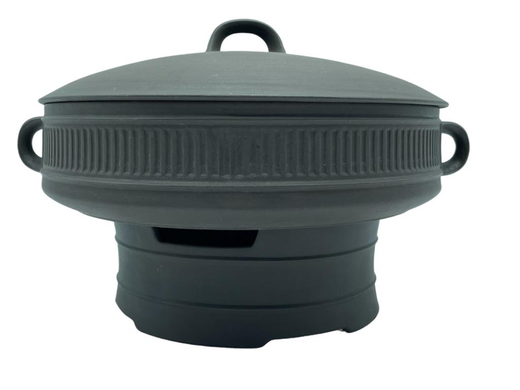 LARGE VTG DANSK FLAMESTONE CASSEROLE DISH & WARMER (1 of 9)