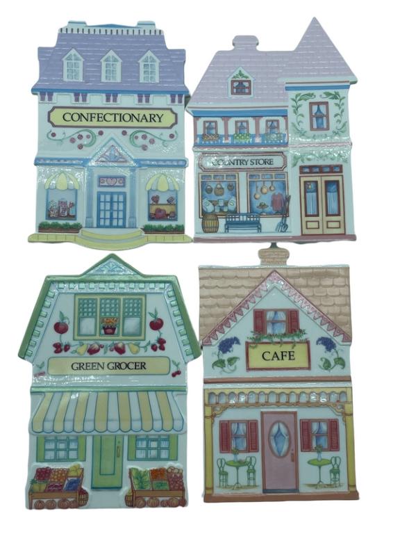 SET OF 4 LENOX VILLAGE PORCELAIN TRIVETS 6.5" (1 of 8)