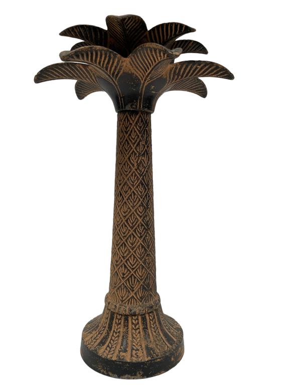 VINTAGE TOLE STYLE PALM TREE CANDLE HOLDER 15" (1 of 7)