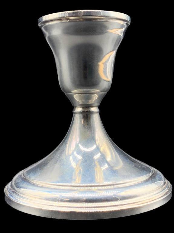 STERLING SILVER WEIGHTED CANDLESTICK HOLDER 256g (1 of 4)