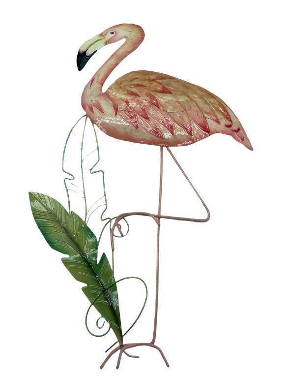 PINK FLAMINGO METAL WALL ART 18" (1 of 4)