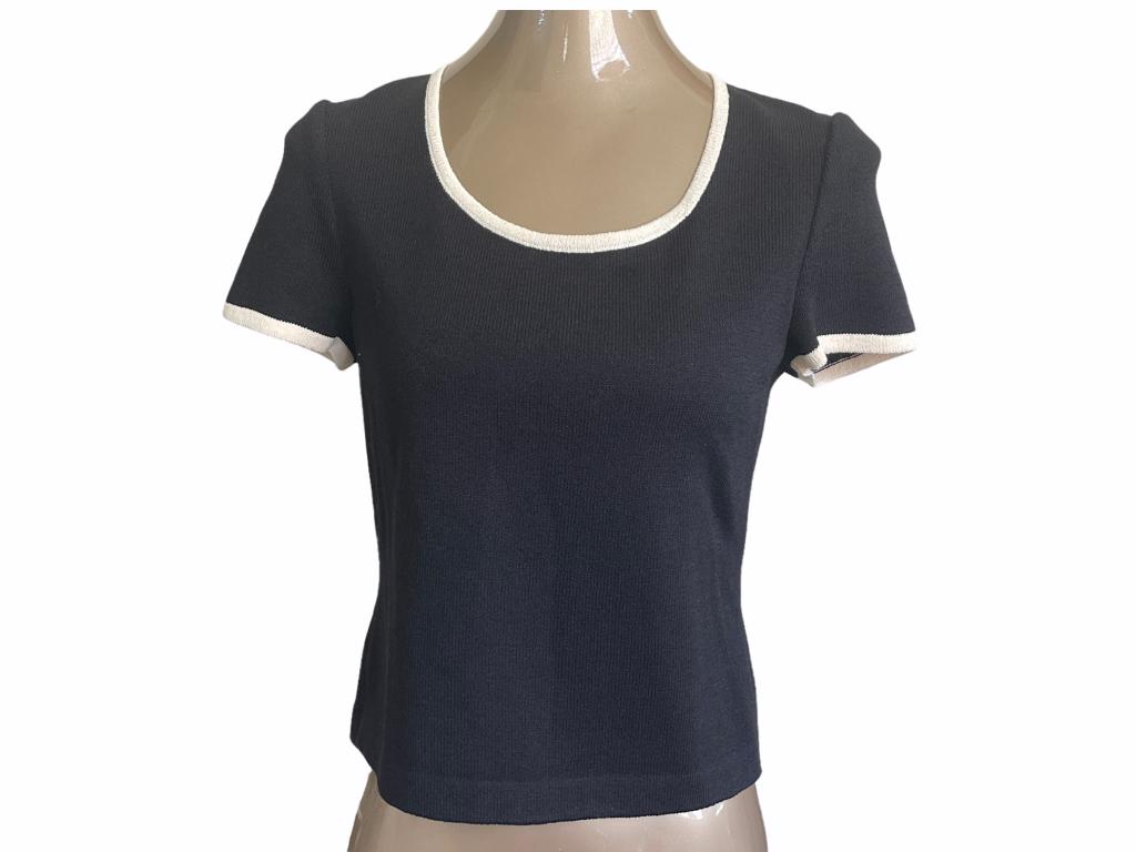 ST JOHN BY MARIE GRAY BLACK KNIT TOP SZ 2 (1 of 1)