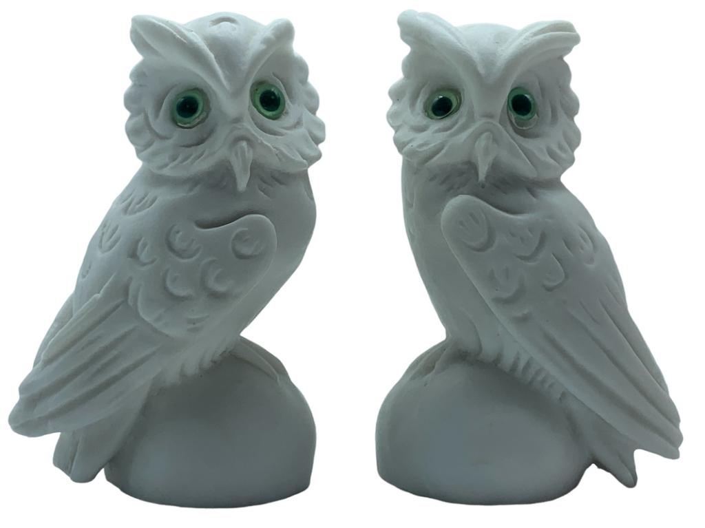 ITALIAN MID CENTURY CERAMIC OWLS (2) (1 of 5)