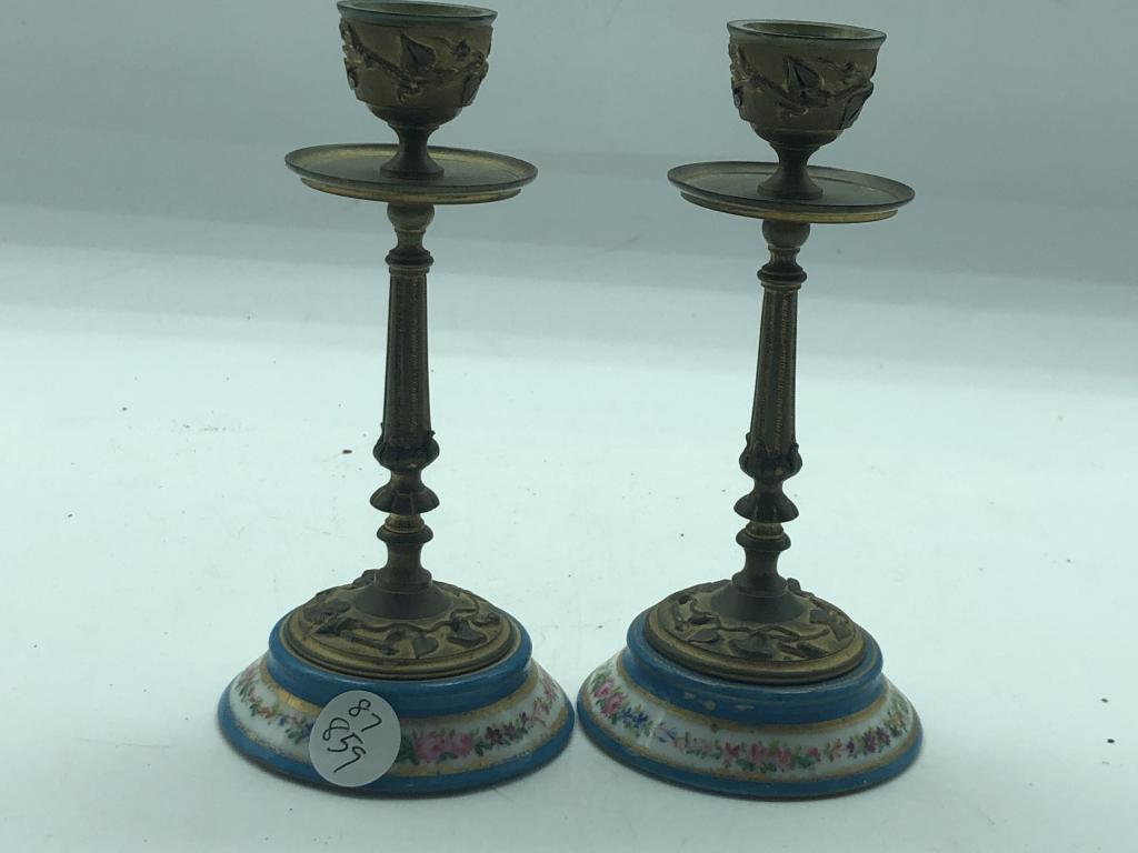 VINTAGE SEVRES STYLE CANDLESTICKS (1 of 4)