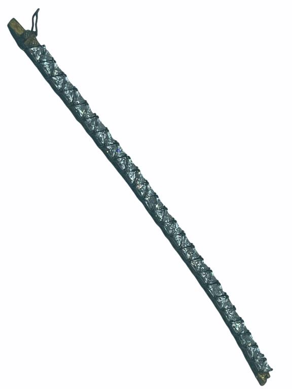 STERLING SILVER BLING TENNIS BRACELET 7": .