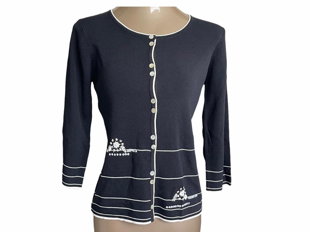 VTG CARDUCCI BLACK KNIT JACKET SZ S (1 of 3)