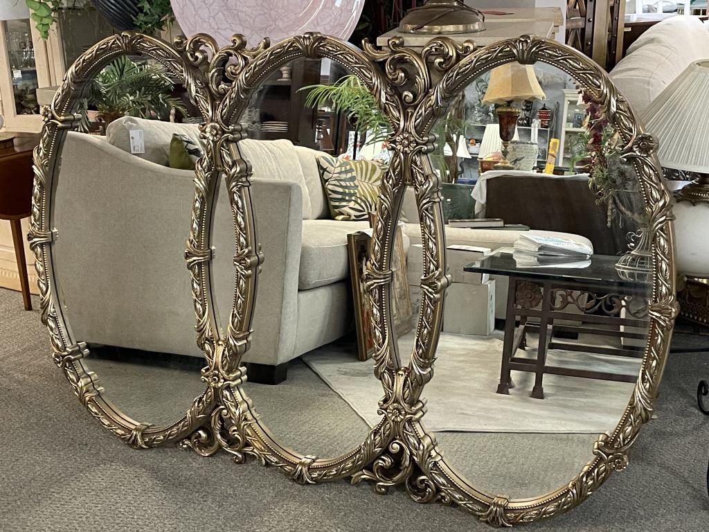 LARGE 1960'S BASSET TRIPTYCH MIRROR 65" (1 of 7)