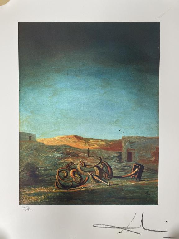 AFTER SALVADOR DALI SIGNED PRINT / WOVEN PRINT 26" (1 of 4)