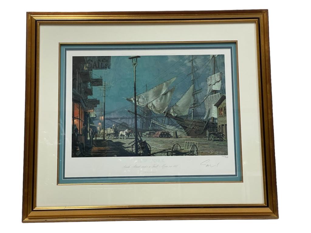 JOHN STOBART NEW YORK SIGNED PRINT 29" (1 of 8)