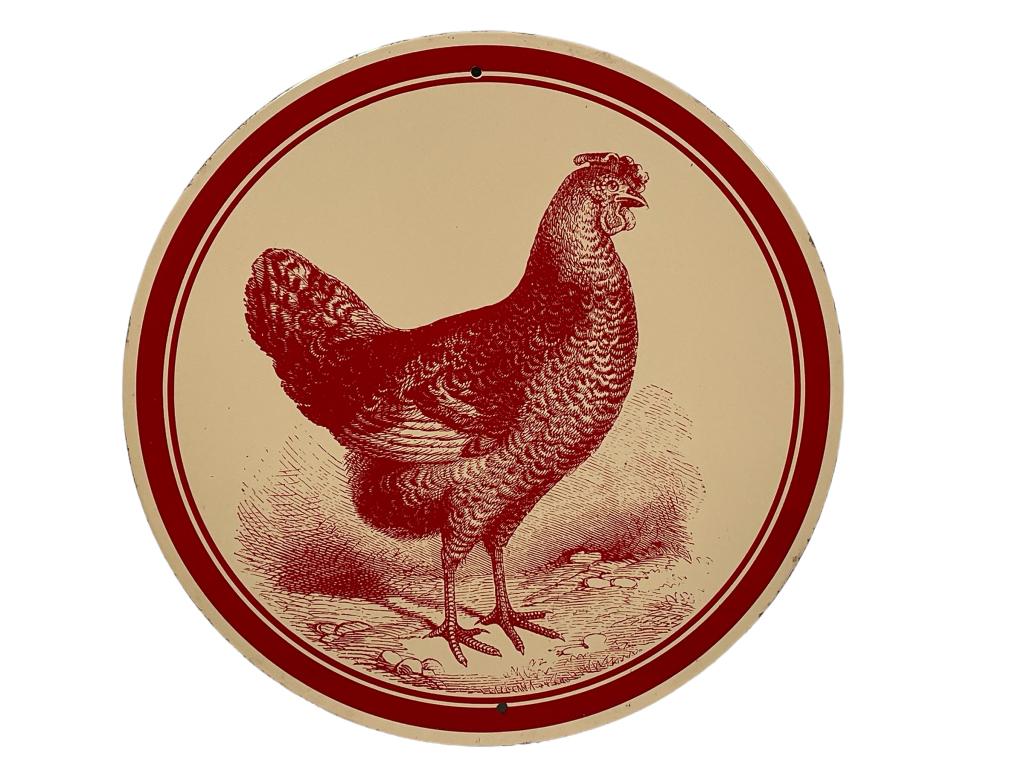 VINTAGE ANTIQUE COUNTRY STYLE METAL ROOSTER SIGN (1 of 4)