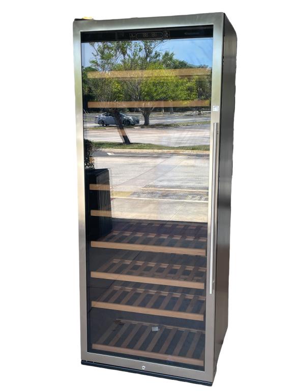 100+ BOTTLE WINE ENTHUSIAST WINE COOLER 78": FULL SIZE 100+ BOTTLE DUAL ZONE WINE ENTHUSIAST WINE COOLER REFRIGERATOR | HOME WINE STORAGE WINE CELLAR WINE COLLECTOR-100+ BOTTLES-78" X 31.5" X 27" APPROX-VERY GOOD CONDITION-DP62822