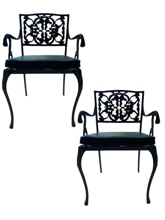 VTG SCROLL REGENCY STYLE PATIO ARM CHAIRS, PAIR (1 of 5)