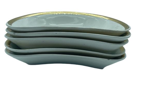 SET OF 5 GOLD RIMMED VINTAGE SALAD PLATES: SET OF 5 GOLD RIMMED VINTAGE SALAD PLATES