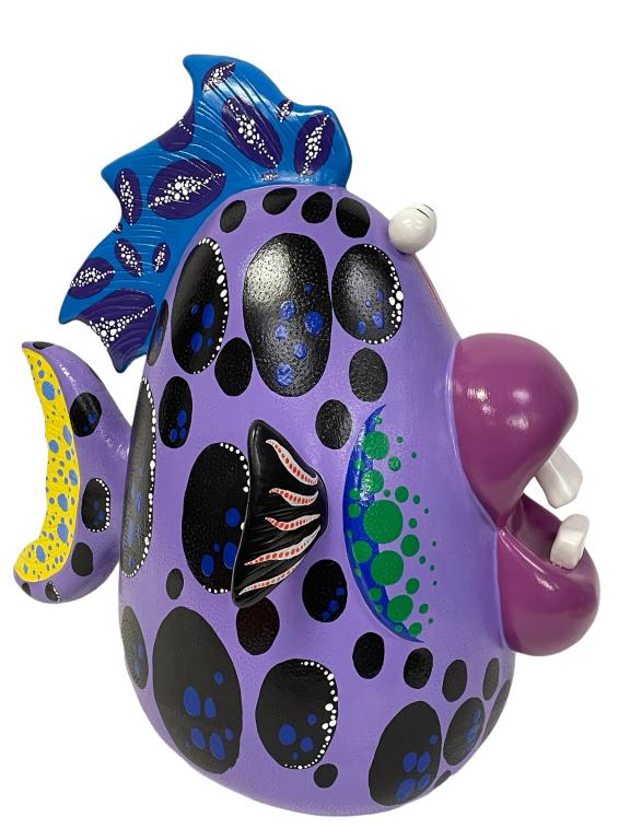 VINTAGE SIGNED POTTERY FISH SCULPTURE 19" (1 of 7)