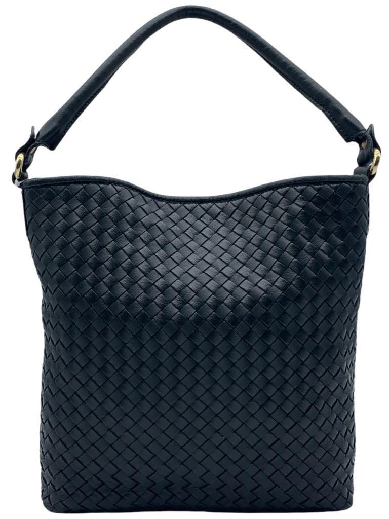 NEW LALO OVER THE SHOULDER BLK LEATHER HANDBAG (1 of 6)