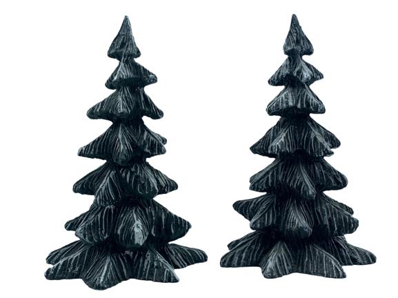 PAIR OF 5" PINE TREES LEFTON COLONIAL VILLAGE: PAIR OF 5" PINE TREES LEFTON COLONIAL VILLAGE
