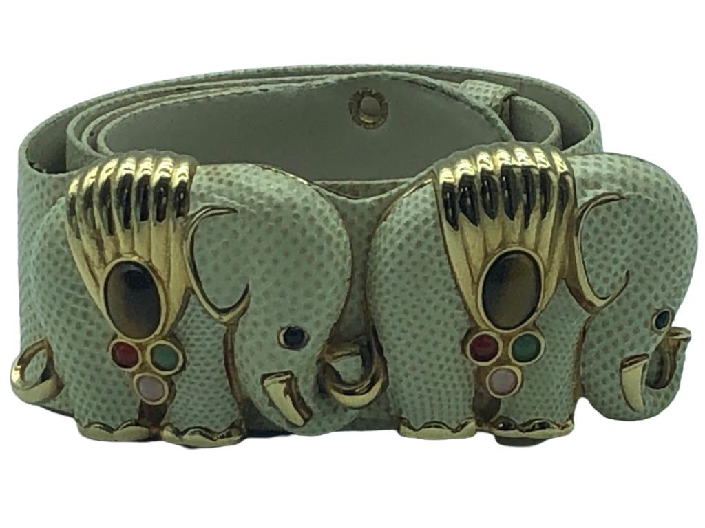 VINTAGE JUDITH LEIBER ELEPHANT GEMSTONE BELT 30": VINTAGE JUDITH LEIBER ELEPHANT GEMSTONE BELT 30" -GOOD OVERALL VINTAGE CONDITION-ADJUSTABLE