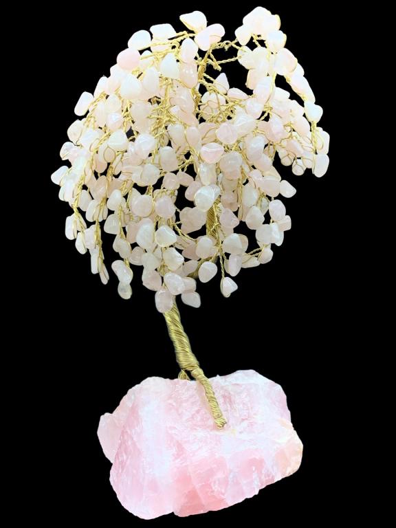 VTG ROSE QUARTZ GEMSTONE TREE OF LIFE (1 of 4)