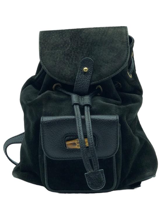 GUCCI BLACK LEATHER BAMBOO BACKPACK (1 of 4)