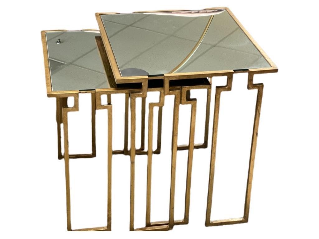 MID CENTURY STYLE GREEK KEY NESTING TABLES 23" (1 of 5)