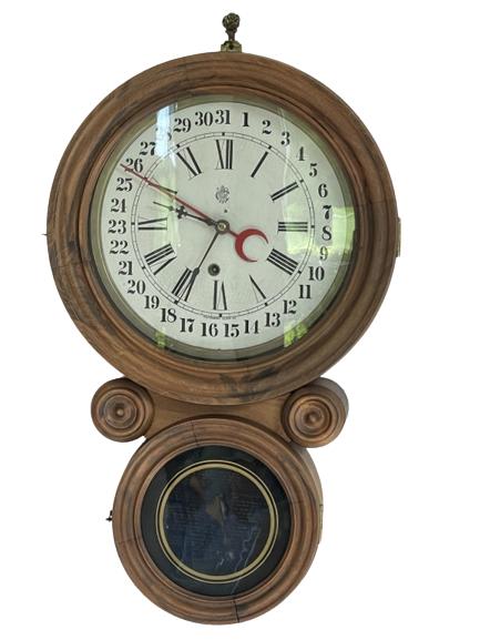VINTAGE WATERBURY WALL CLOCK 21.5" (1 of 5)