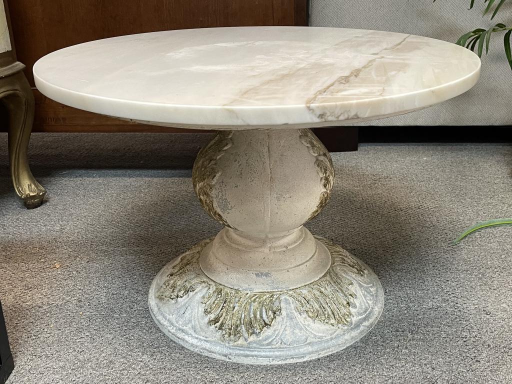 NEO CLASSICAL ITALIAN STYLE MARBLE TOP SIDE TABLE (1 of 4)