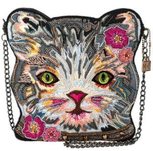 NEW! MARY FRANCES "CATTITUDE" CROSSBODY HANDBAG: This handmade beaded handbag is so pretty you’ll want to take it everywhere! Perfect for anyone who loves cats and craves style. Ideal for shopping trips long walks with your best friends, or anytim