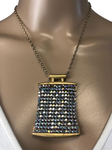 VTG MULTI-COLORED BLING RHINESTONE NECKLACE 11" (1 of 3)