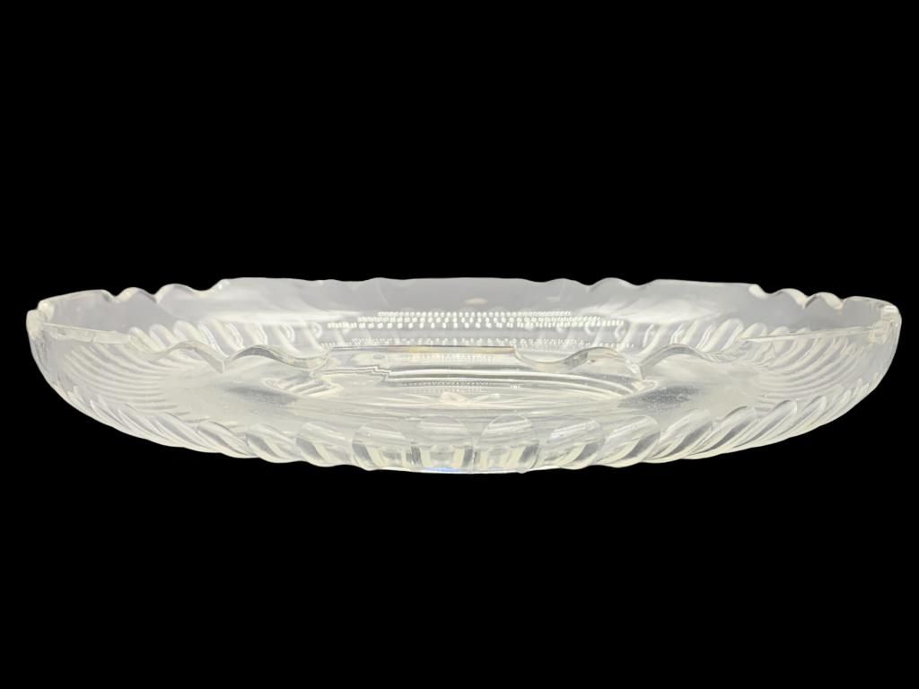 VTG CLEAR CUT GLASS SERVING DISH 9.5" (1 of 5)