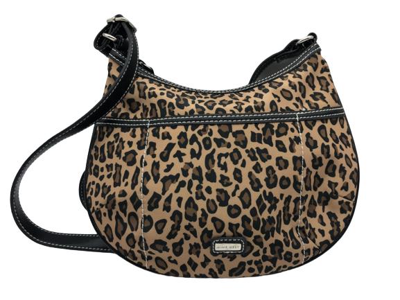NINE WEST NYLON ANIMAL PRINT CROSSBODY: NINE WEST NYLON ANIMAL PRINT CROSSBODY -GOOD CONDITION