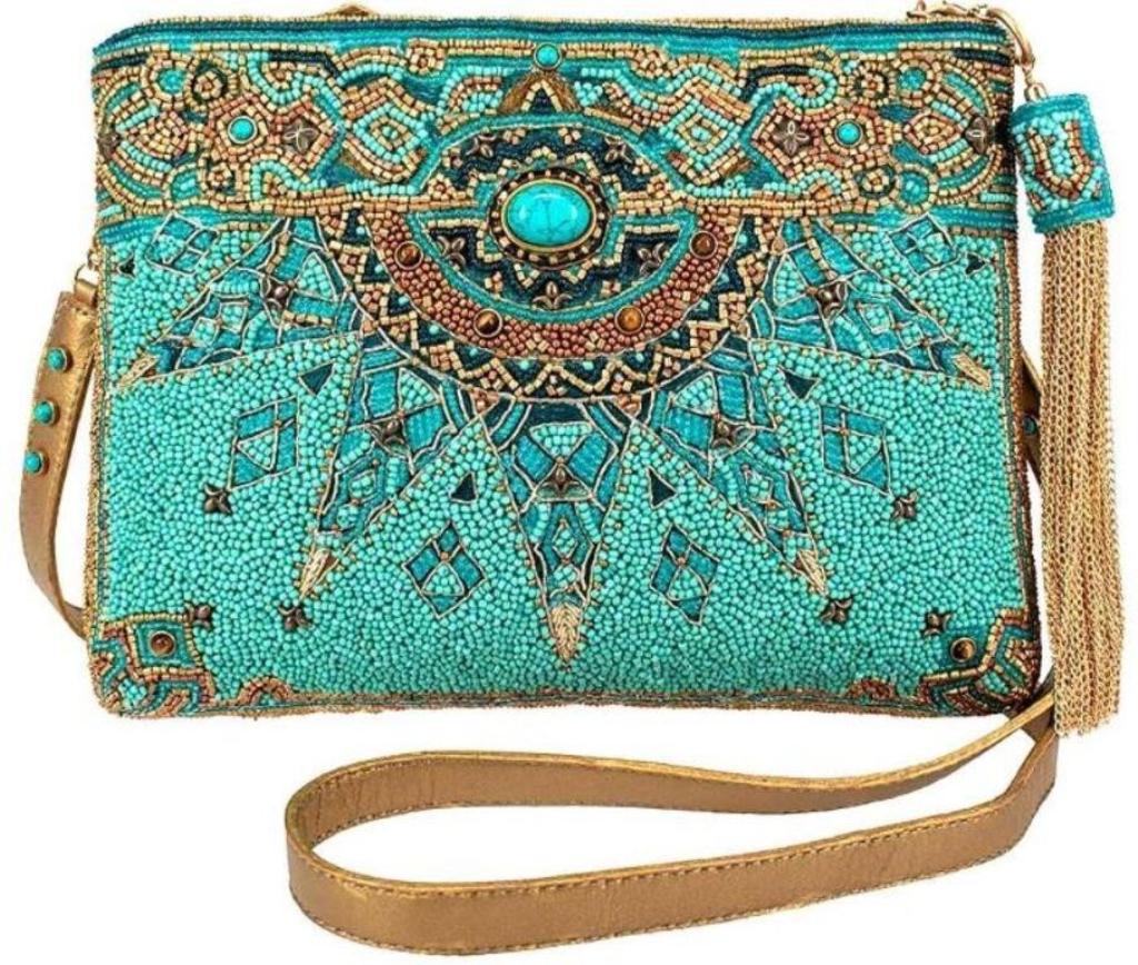 NEW MARY FRANCES NEW DAY CROSSBODY HANDBAG: -NEW MARY FRANCES NEW DAY CROSSBODY HANDBAG- 49" Strap Length- Removable Leather Crossbody Strap- Zipper Closure, Inside Pocket and Back Slip Pocket- 10 x 1.5 x 7.5"- Stock Photo- JB060222