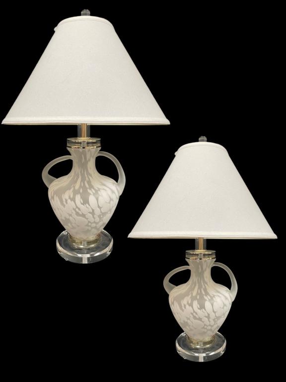 PAIR OF MID CENTURY MURANO LAMPS 28" (1 of 6)