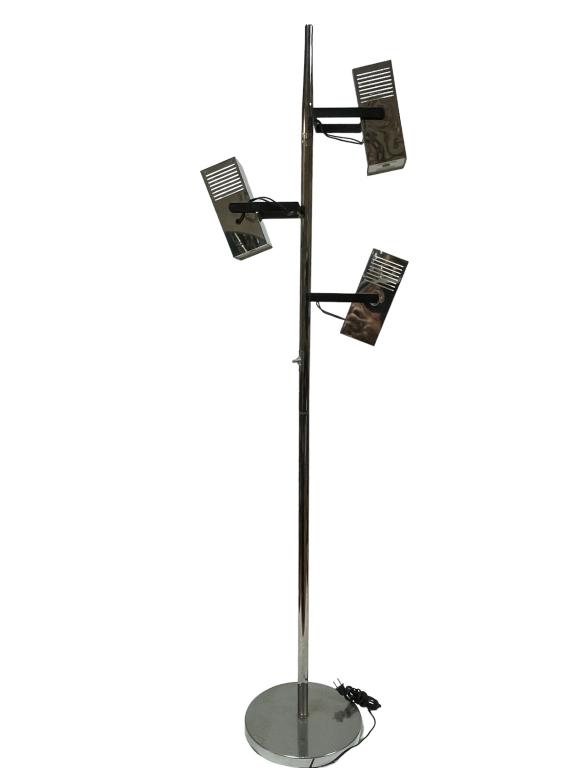 MODERN 3 LIGHT CHROME FLOOR LAMP 62" (1 of 10)