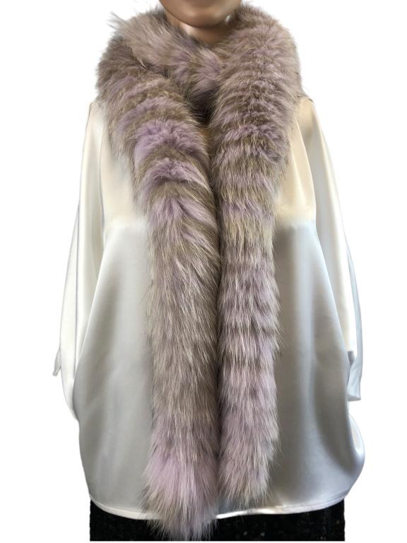 VINTAGE LAVENDER FOX FUR COLLAR 66": VINTAGE LAVENDER FOX FUR COLLAR 66" -GOOD VINTAGE CONDITION-NO LABEL