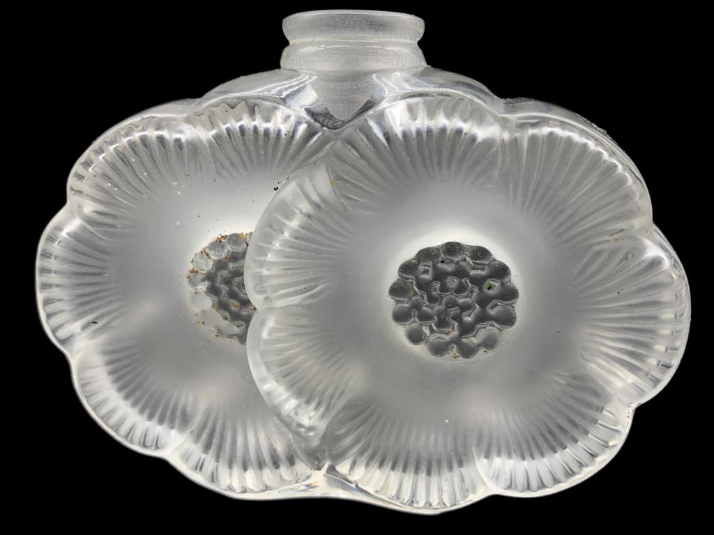 VTG LALIQUE DEUX FLEURS CRYSTAL PERFUME BOTTLE (1 of 5)