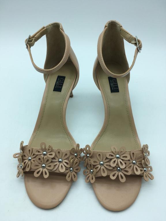 G.I.L.I. BLUSH LEATHER STRAP FLORAL TOE HEAL SZ6.5: G.I.L.I. BLUSH LEATHER STRAP FLORAL TOE HEAL SZ6.5