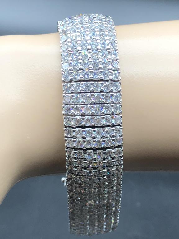 BEAUTIFUL 6-ROW RHINESTONE BRACELET 8.5" (1 of 3)